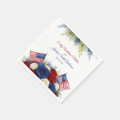 4. Juli Blumen und Flagge Hochzeit Serviette (Ecke)
