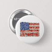 4. Juli Blumige USA-Flagge Button (Vorne & Hinten)