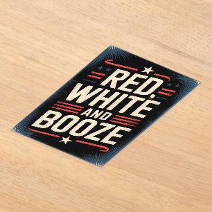 4. Juli Booze Party   Rot weiß und Stiefel Acryleinladungen