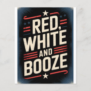 4. Juli Booze Party   Rot weiß und Stiefel Flyer