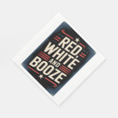 4. Juli Booze Party | Rot weiß und Stiefel Serviette (Ecke)