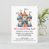 4. Juli Bounce House Einladung Geburtstag (Stehend Vorderseite)