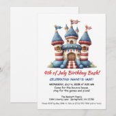 4. Juli Bounce House Einladung Geburtstag (Vorne/Hinten)