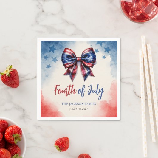 4. Juli Bow Patriotic Party Serviette (Beispiel)