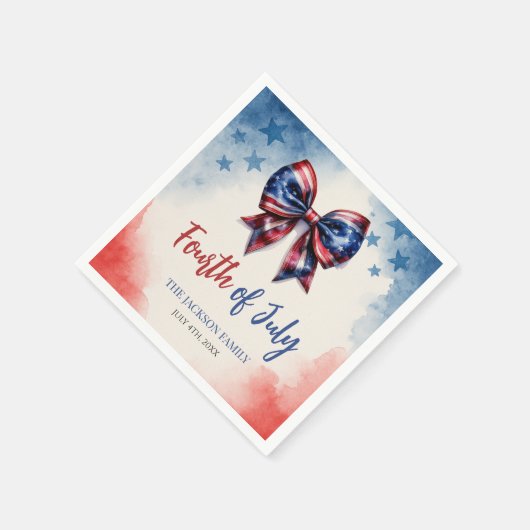 4. Juli Bow Patriotic Party Serviette (Ecke)
