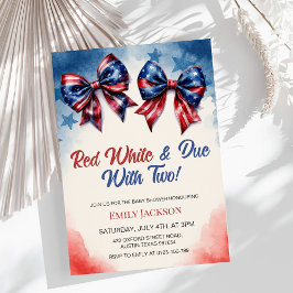4. Juli Bow Patriotic Twin Baby Shower Einladung