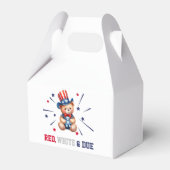 4. Juli Boy Baby Shower Bear Gast Geschenkschachtel (Vorderseite)