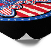 4. Juli Boys American Flag Video Game Control Poster (Ecke)