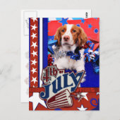 4. Juli - Bretagne Spaniel - Charlie Postkarte (Vorne/Hinten)