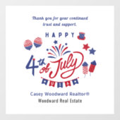 4. Juli | Büro für die Dekoration von Geschäftsrei Fensteraufkleber (Blatt)