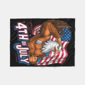 4. Juli Byld Eagle American Flag Ind Fleecedecke (Vorderseite (Horizontal))