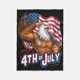 4. Juli Byld Eagle American Flag Ind Fleecedecke