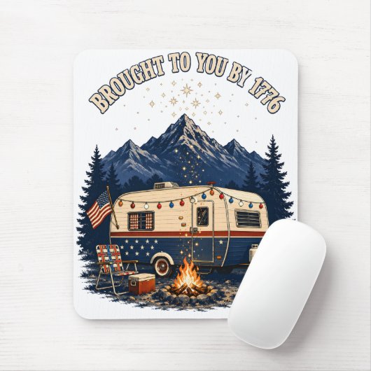 4. Juli Campinganhänger Berge Mousepad (Mit Mouse)