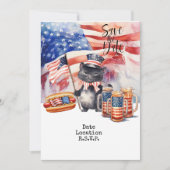 4. Juli Cat Einladungskarte Save the Date Einladung (Vorderseite)