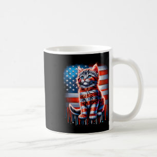 4. Juli Cat Usa Flag Niedlicher Kätzchen Gedenktag Kaffeetasse