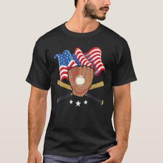 4. Juli Catcher Baseballspieler US-Flagge Sport T-Shirt