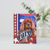 4. Juli - Cavalier King Charles Spaniel - Cooper Postkarte (Stehend Vorderseite)