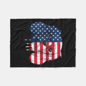 4. Juli Cavalier King Charles Spaniel Hund Flagge Fleecedecke (Vorderseite (Horizontal))