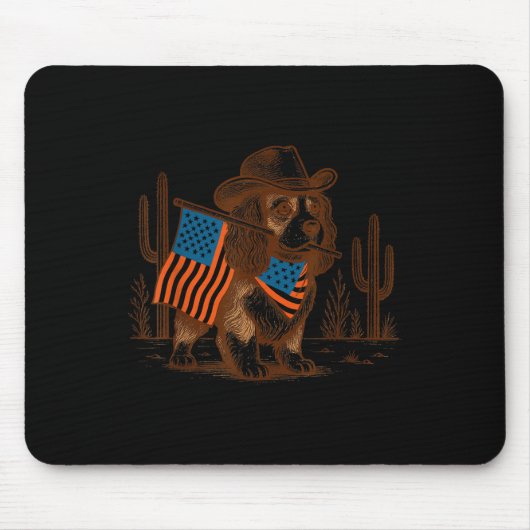 4. Juli Cavalier King Charles Spaniel Western Mousepad (Vorne)