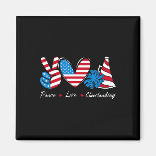 4. Juli Cheer Girls Cheerleading Amerikanische Fla Magnet