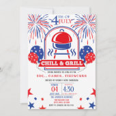 4. Juli Chill & Grill GRILLEN Party Einladung (Vorderseite)