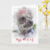 4. Juli-Chinesischer Hairless-Hund Karte (Gelbe Blume)