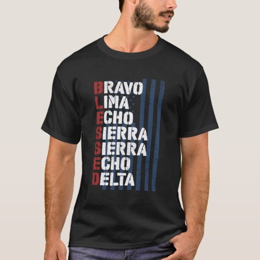 4. Juli Christlich gesegnetes militärisches Patrio T-Shirt (Vorderseite)