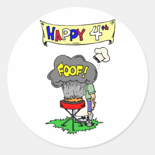 4. Juli Cookie Runder Aufkleber (Vorderseite)