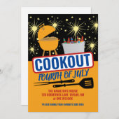 4. Juli Cookout-Party Einladungen (Vorne/Hinten)