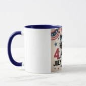 "4. Juli" Cool Raccoon Patriotic Tasse (Links)