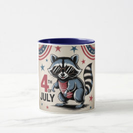 "4. Juli" Cool Raccoon Patriotic Tasse