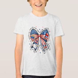 4. Juli Coquette Bow Usa Patriotic Happy 4. O Tri-Blend Shirt