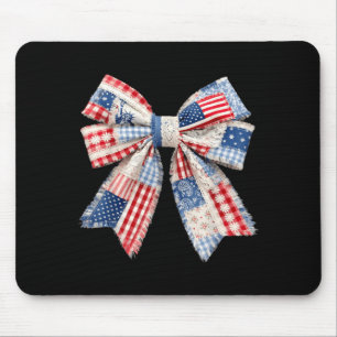 4. Juli Coquette-Schleife Amerikanische Flagge Mäd Mousepad