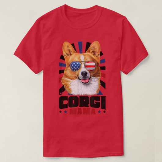 4. Juli Corgi Mama T-Shirt (Design vorne)