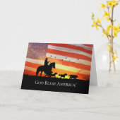 4. Juli Cowboy Gott segne Amerika Karte (Gelbe Blume)