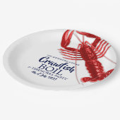 4. Juli Crawfish Boil Sommer Party weiß Pappteller (Schrägansicht)