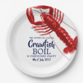 4. Juli Crawfish Boil Sommer Party weiß Pappteller (Vorderseite)