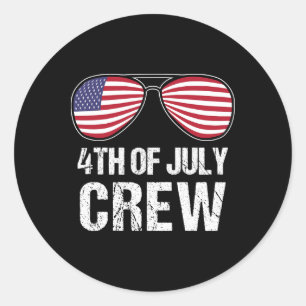 4. Juli Crew Matching Family Outfits Men Women Runder Aufkleber