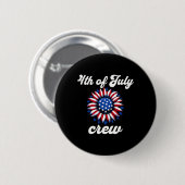 4. Juli-Crew USA-Flagge Button (Vorne & Hinten)