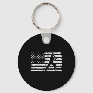 4. Juli Cricket USA US-Flagge Staaten Vintage für Schlüsselanhänger