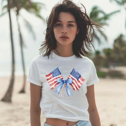 4. Juli Crossed Flags Independence Day T-Shirt