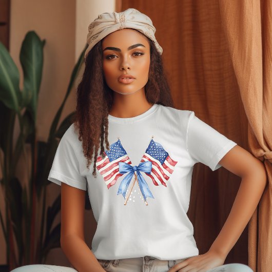 4. Juli Crossed Flags Independence Day T-Shirt