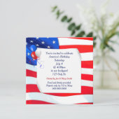 4. Juli Curled Paper on Flag Einladung (Stehend Vorderseite)