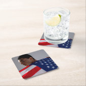 4. Juli Custom 2 Foto doppelseitig Rechteckiger Pappuntersetzer (Vor Ort)