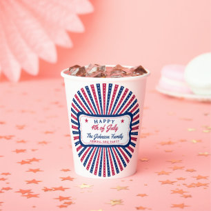 4. Juli Custom American Family Summer GRILLEN Part Pappbecher