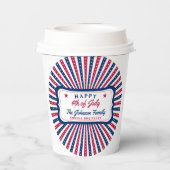4. Juli Custom American Family Summer GRILLEN Part Pappbecher (Rückseite)