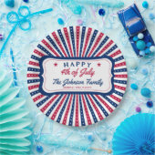 4. Juli Custom American Family Summer GRILLEN Part Pappteller (Party)