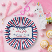 4. Juli Custom American Family Summer GRILLEN Part Pappteller (Party)