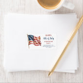 4. Juli Custom American Flag Rücksendeadresse Adressaufkleber (Insitu)