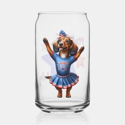 4. Juli Dackel Bier Dosenglas (Vorderseite)